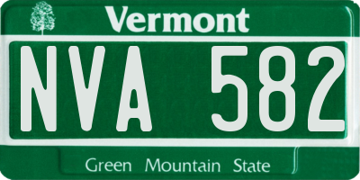 VT license plate NVA582