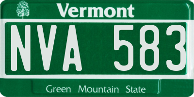 VT license plate NVA583