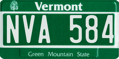 VT license plate NVA584