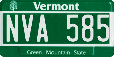 VT license plate NVA585