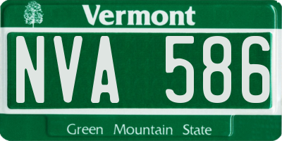 VT license plate NVA586