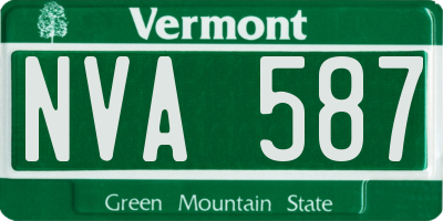 VT license plate NVA587