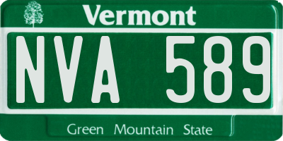 VT license plate NVA589