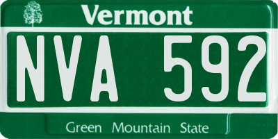 VT license plate NVA592