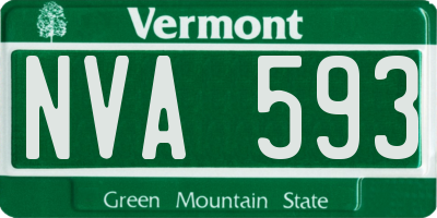 VT license plate NVA593
