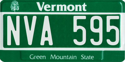 VT license plate NVA595