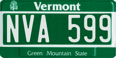 VT license plate NVA599