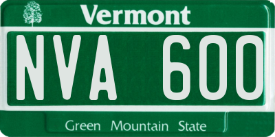 VT license plate NVA600