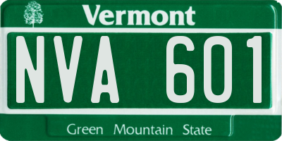 VT license plate NVA601