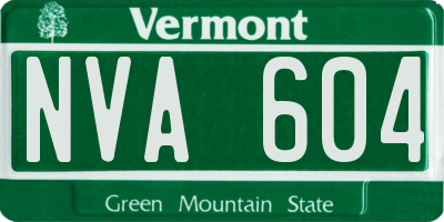 VT license plate NVA604