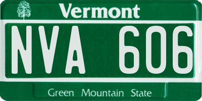 VT license plate NVA606