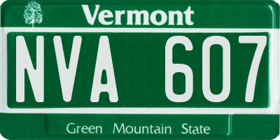 VT license plate NVA607