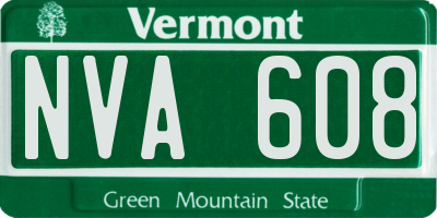VT license plate NVA608