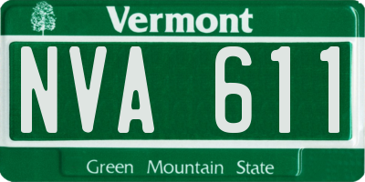 VT license plate NVA611