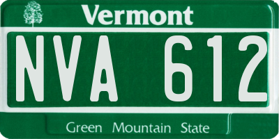 VT license plate NVA612