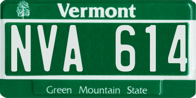 VT license plate NVA614