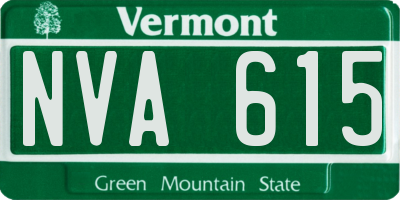VT license plate NVA615
