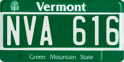 VT license plate NVA616