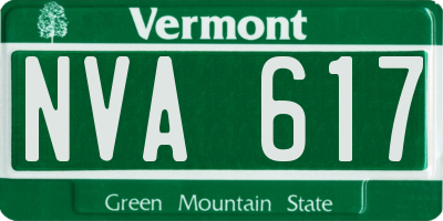 VT license plate NVA617