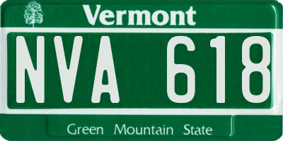 VT license plate NVA618