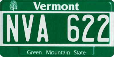 VT license plate NVA622