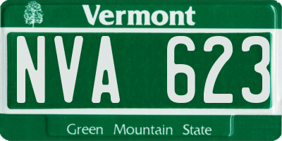 VT license plate NVA623
