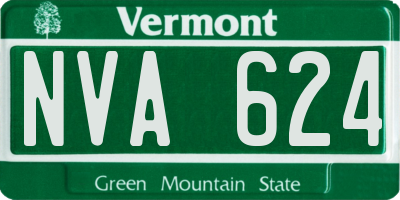 VT license plate NVA624