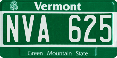 VT license plate NVA625