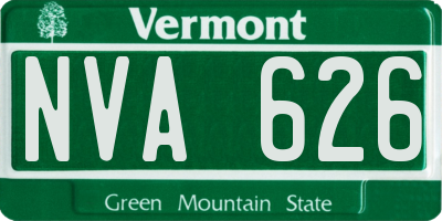 VT license plate NVA626