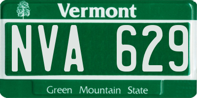 VT license plate NVA629