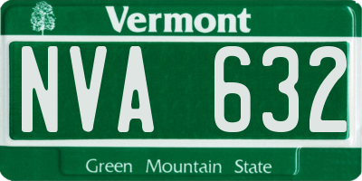 VT license plate NVA632