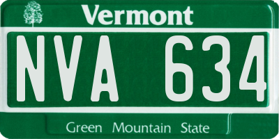 VT license plate NVA634