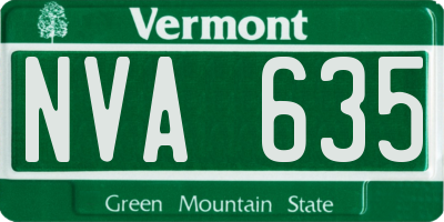 VT license plate NVA635