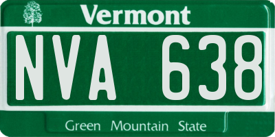 VT license plate NVA638