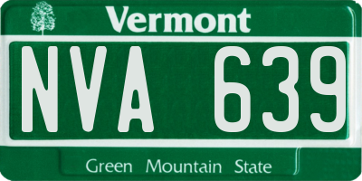 VT license plate NVA639