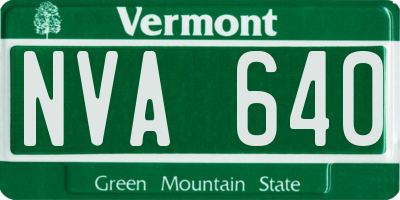 VT license plate NVA640