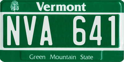 VT license plate NVA641