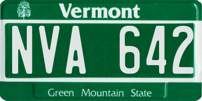 VT license plate NVA642