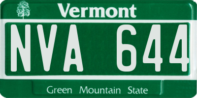 VT license plate NVA644