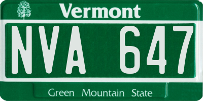 VT license plate NVA647