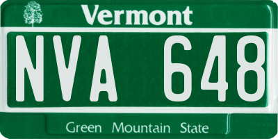 VT license plate NVA648