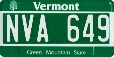 VT license plate NVA649