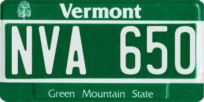 VT license plate NVA650