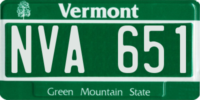VT license plate NVA651