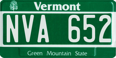 VT license plate NVA652
