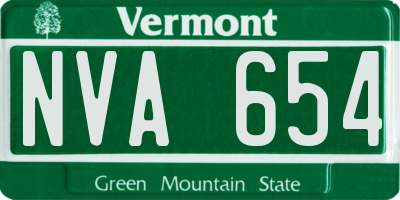 VT license plate NVA654