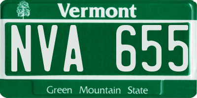 VT license plate NVA655