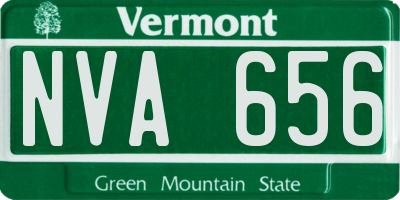 VT license plate NVA656