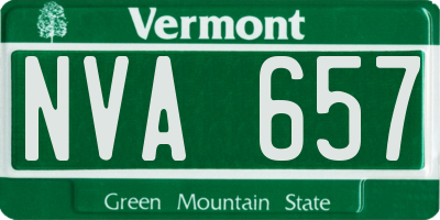 VT license plate NVA657