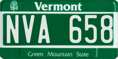 VT license plate NVA658